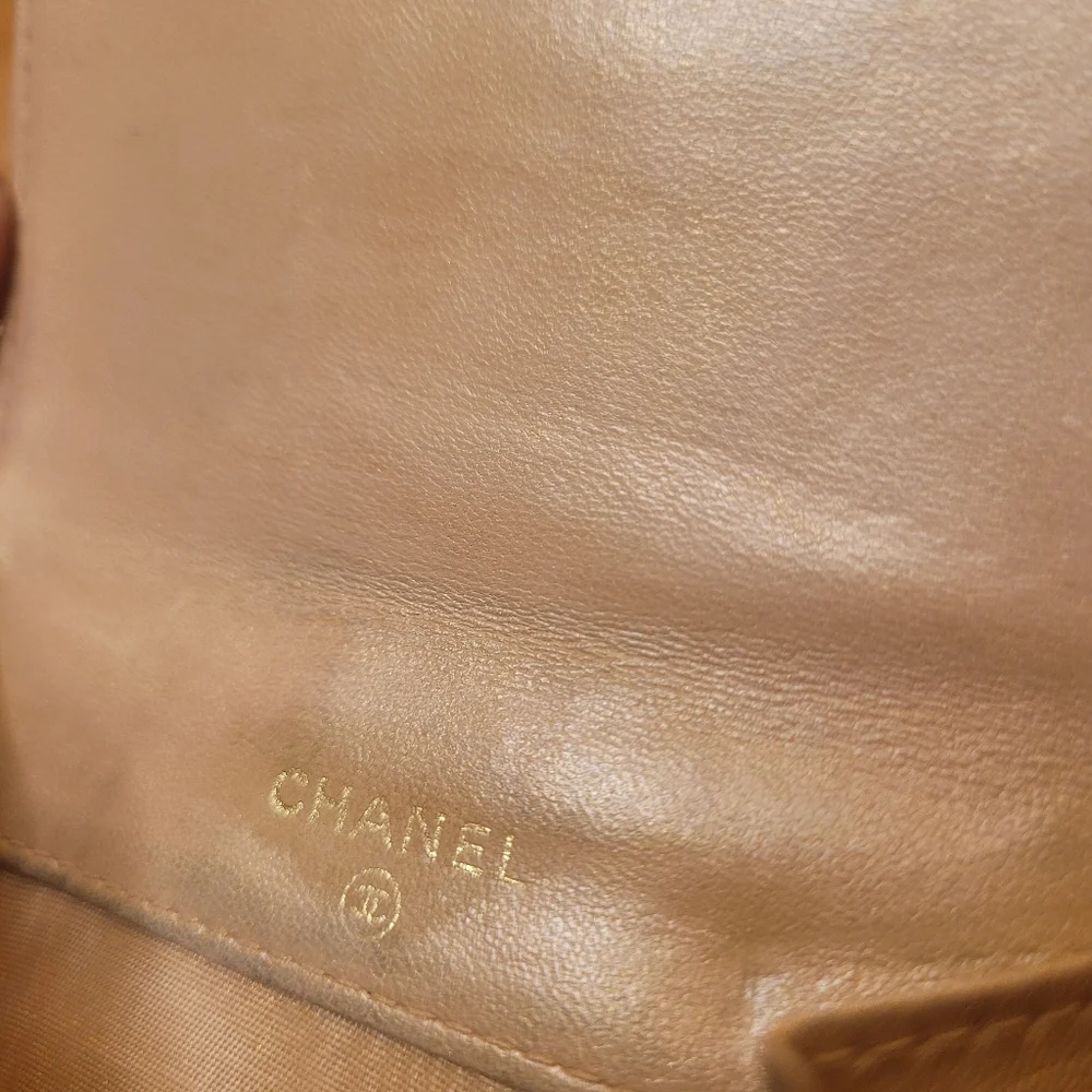 CHANEL Caviar Skin Leather Bifold Wallet